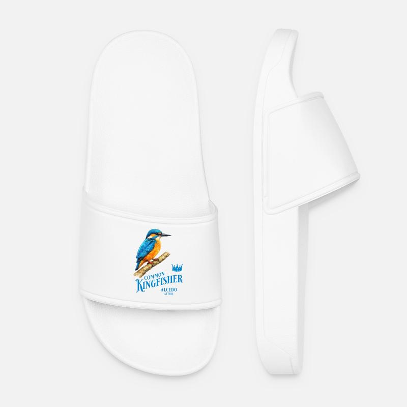 Conception de la nature des oiseaux martin-pêcheurs - Claquettes Femme - blanc