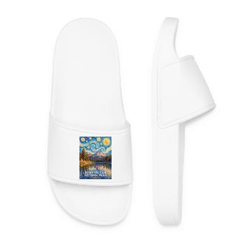 Let Volcano Night Poster California - Women’s Pool Sliders - white - Front