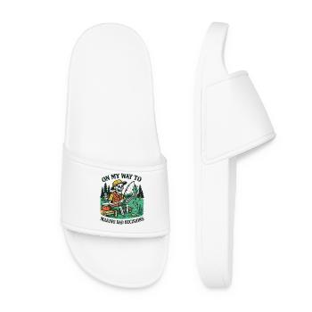 Fishing Humor On My Way To Making Bad Decisions - Women’s Pool Sliders - white - Front