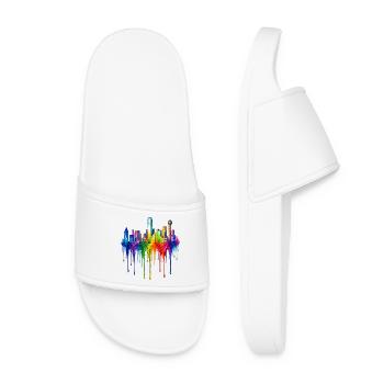 Dallas, Texas – Dripping Paint - Women’s Pool Sliders - white - Front