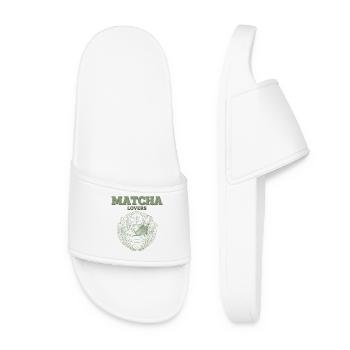 Matcha Lovers Grüner Tee Matcha Tee Matcha Bowl - Frauen Badelatschen - Weiß - Vorne