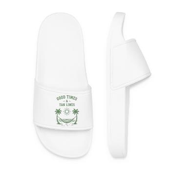 Bons moments et vacances à la plage à Tan Lines Été - Claquettes Femme - blanc - Devant