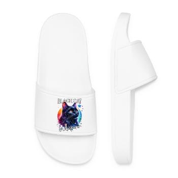 Black Cat Whisperer - Women’s Pool Sliders - white - Front
