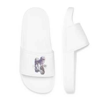 Maltese with water reflection - Women’s Pool Sliders - white - Front