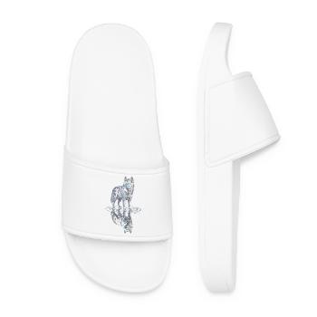 Siberian husky with water reflection - Women’s Pool Sliders - white - Front