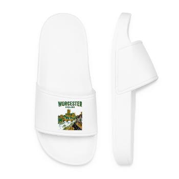 Worcester England Cathedral And River Severn - Women’s Pool Sliders - white - Front