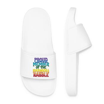 Membre fier de la populace arc-en-ciel - Claquettes Femme - blanc - Devant