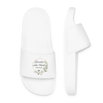 Grandma of the Bride Floral - Women’s Pool Sliders - white - Front
