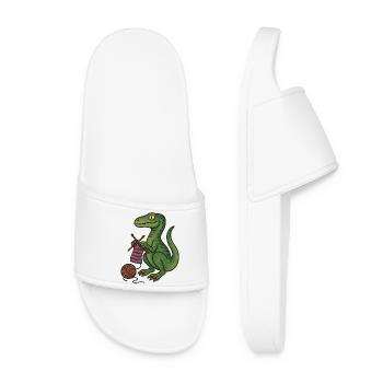 Dino Tricotant Douillet - Claquettes Femme - blanc - Devant