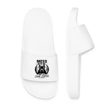 Mess With Me Meet My Cane Corso Protector Dog - Women’s Pool Sliders - white - Front