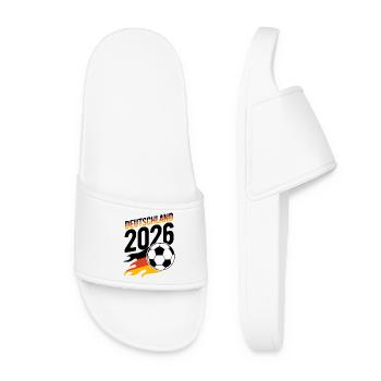 Fußball Flamme Deutschland 2026 - Frauen Badelatschen - Weiß - Vorne