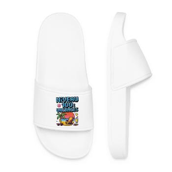 Niveau 100 Vacances Pixel Art - Claquettes Femme - blanc - Devant