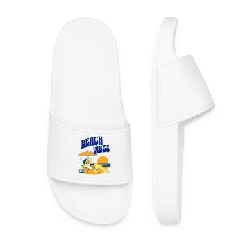 Beach Vibes Lounge Illustration - Women’s Pool Sliders - white - Front