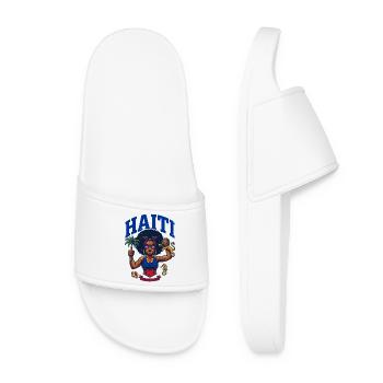 Fierté Haïti Femme Forte Afro Caraïbes - Claquettes Femme - blanc - Devant