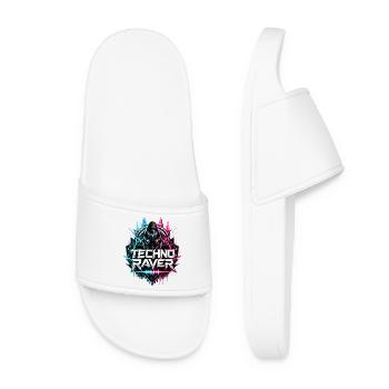 Techno Raver Neon Hood - Women’s Pool Sliders - white - Front