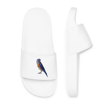 Blue-throated warbler, bird from California - Women’s Pool Sliders - white - Front