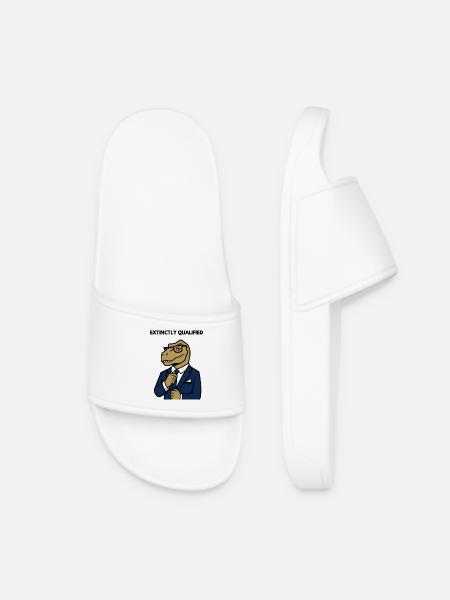 Dino in a suit - Women’s Pool Sliders - white