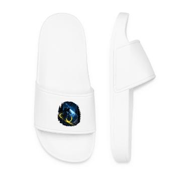 MTB Night Stars Light Biker Trail Night Ride Forest - Women’s Pool Sliders - white - Front