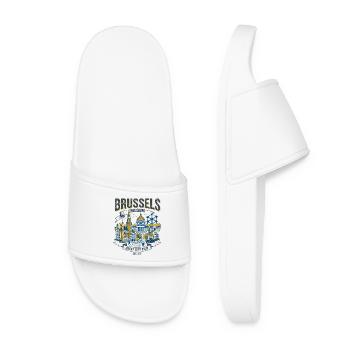 Brussels Belgium Skyline With Architecture And - Women’s Pool Sliders - white - Front