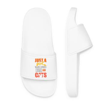 Simply a girl who loves rats and cats - Women’s Pool Sliders - white - Front