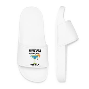 Breakfast Champions Start With Breakfast Tequila - Women’s Pool Sliders - white - Front