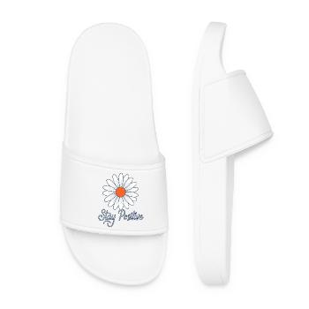 Daisy Flower Stay Positive Daisy Be Positive - Women’s Pool Sliders - white - Front