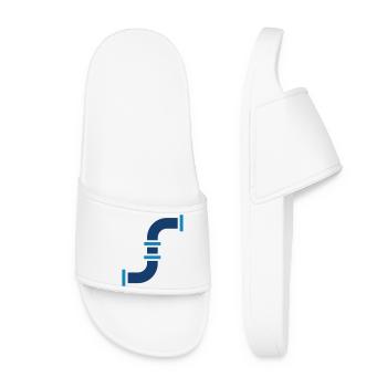 Pipe Connector Line Icon Plumbing Joint Vector Sym - Women’s Pool Sliders - white - Front