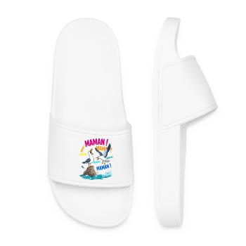 Mouettes Criant Maman Humour Fête des Mères - Claquettes Femme - blanc - Devant