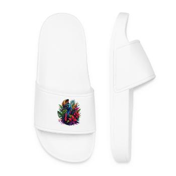 Cassowaries in a tropical blossom frenzy - Women’s Pool Sliders - white - Front