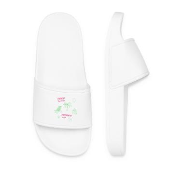"Tired Teachers Summer Club" Beach Vacation Design - Women’s Pool Sliders - white - Front