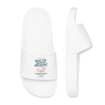 Breakfast Here For Second Breakfast Brunch Coffee - Women’s Pool Sliders - white - Front