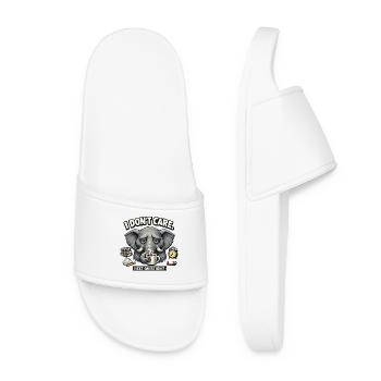 Tired elephant with coffee and zero patience - Women’s Pool Sliders - white - Front