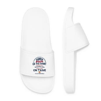 Super Papi On T'aime Cadeau Grand-Père - Claquettes Femme - blanc - Devant