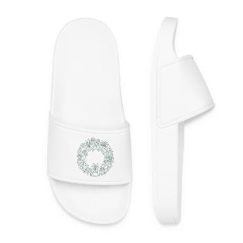 Couronne de plantes vertes - Claquettes Femme - blanc - Devant