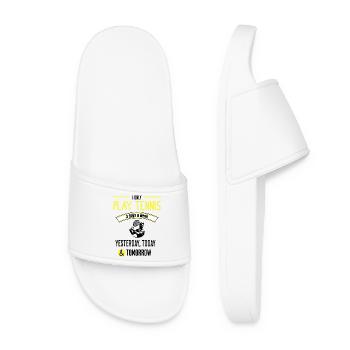 Funny Tennis Quote - Women’s Pool Sliders - white - Front