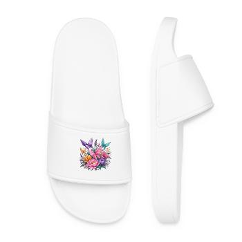 Origami Wings Floral Splendour - Women’s Pool Sliders - white - Front