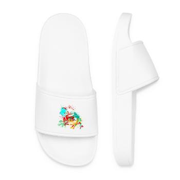 Frog Splash Art - Women’s Pool Sliders - white - Front