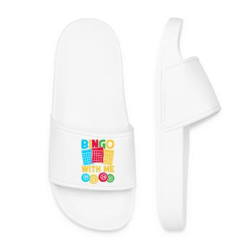 Bingo Game Bingo With Me Bingo - Women’s Pool Sliders - white - Front