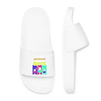 waiter bartender bartender bartender barchef - Women’s Pool Sliders - white - Front