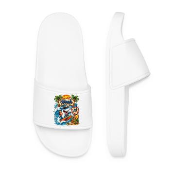 Noah Shark Surfer 10th Birthday - Women’s Pool Sliders - white - Front