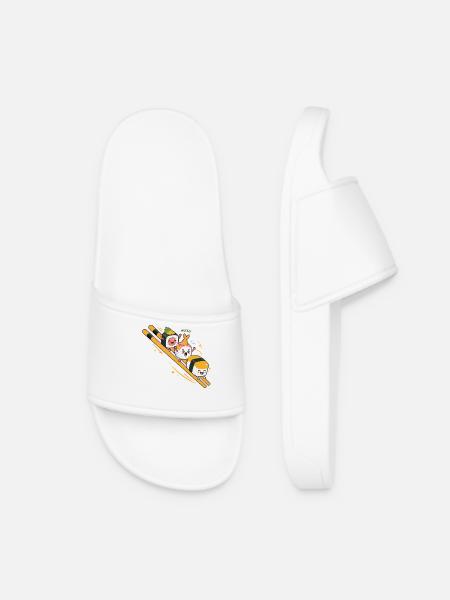 Süßes Sushi-Slide Kawaii Japanisches Essen - Frauen Badelatschen - Weiß