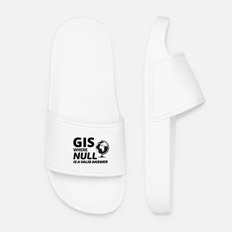 Geospatial Null Wert Kartographie GIS Humor - Frauen Badelatschen - Weiß