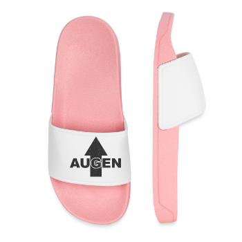 Achtung Augen hier Oben - Frauen Badelatschen - Hellrosa - Vorne