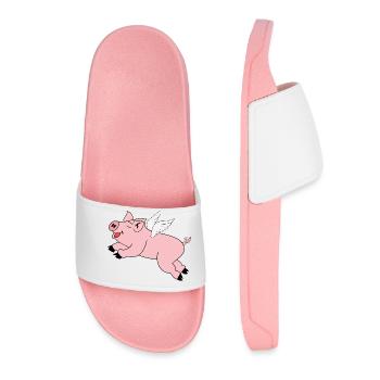 Pig Flying Gift - Women’s Pool Sliders - light pink - Front