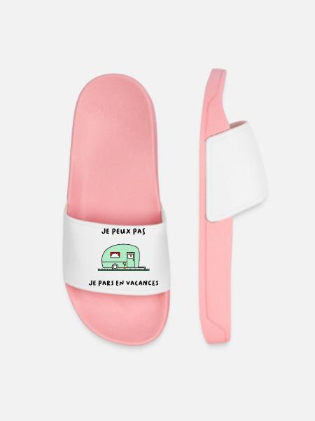 JE PEUX PAS. VACANCES. VIVE LES VACANCES. VACANCES - Claquettes Femme - rose clair