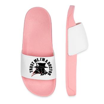 Trust Me I'm A Doctor, Physician, Plague Doctor - Women’s Pool Sliders - light pink - Front