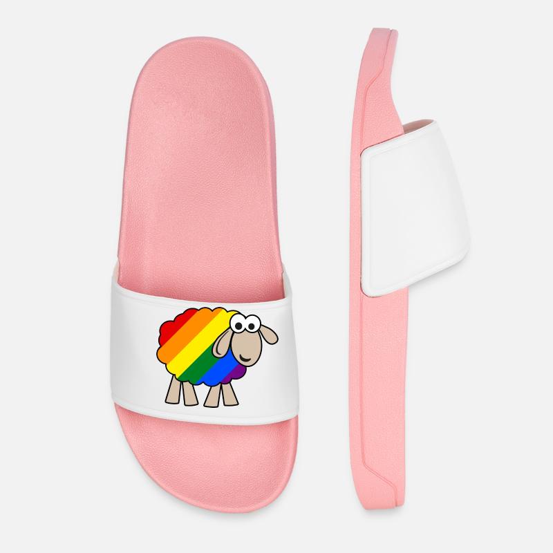 Regenbogen Schaf - Frauen Badelatschen - Hellrosa