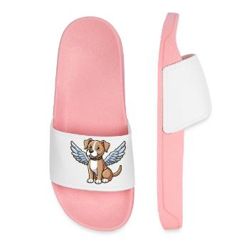 Chien Pitbull Ailes D’ange Dessin Animé Mignon - Claquettes Femme - rose clair - Devant