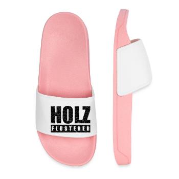 Holzflüsterer als Motiv für Holzfäller und Co. - Frauen Badelatschen - Hellrosa - Vorne