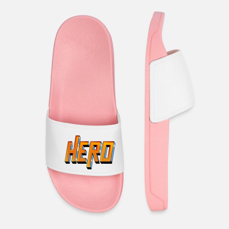 Hero Typography - Frauen Badelatschen - Hellrosa